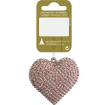 Pendentif décoratif en forme de cœur avec paillettes