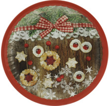 Assiette ronde décorative avec motifs de biscuits de Noël