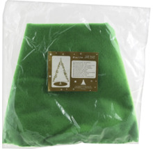 Grüner Weihnachtsbaumständer aus Filz in einer transparenten Verpackung.