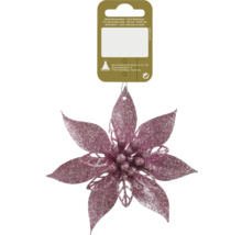 Fleur artificielle décorative avec suspension pour décoration de sapin de Noël