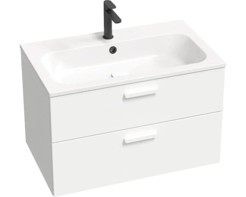 Waschtischunterschrank mit zwei Schubladen und Armatur