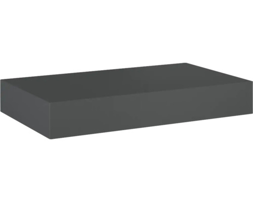 Plan de toilette Jungborn marbre compact 80.6x12x46 cm anthracite mat Tabouret de salle de bain gris en plastique