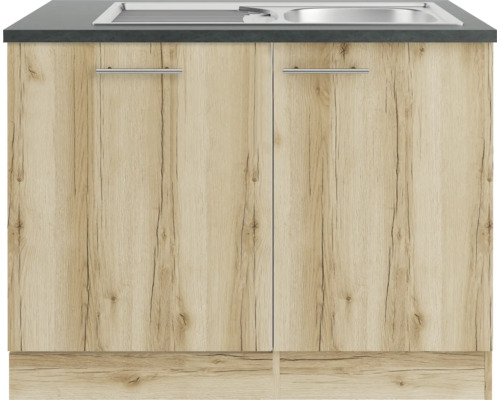 Meuble sous-évier avec deux portes et évier