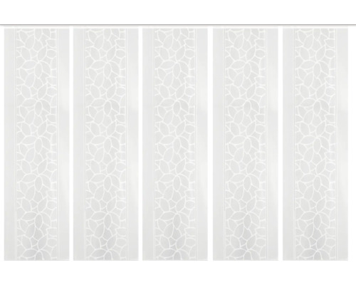 Panneau japonais Konturo blanc 60x245 cm lot de 5