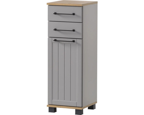 Meuble bas Möbelpartner Jelda lxhxp 30.3x88.1x32.6 cm gris platine chêne campagnard décor