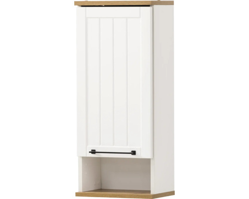 Armoire suspendue Möbelpartner Jelda lxhxp 30.3x70.8x20.5 cm blanc mat chêne campagnard décor