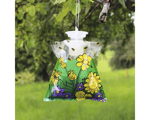 Piège à mouches à suspendre à un arbre avec motif floral