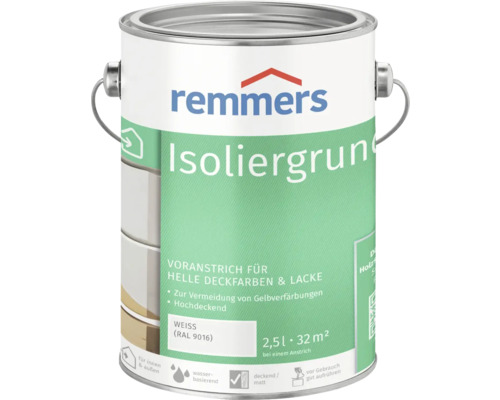 Remmers Isoliergrund, boîte de 2,5 litres, primaire pour peintures de couverture et vernis clairs