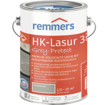 Remmers HK-Lasur 3en1 lasure de protection du bois, gris argenté, 2,5 litres