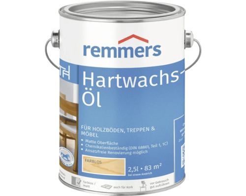 Remmers Hartwachs Öl, farblos, 2,5 Liter Dose für Holzböden, Treppen und Möbel