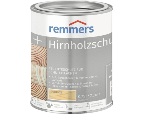 Remmers Hirnholzschutz Incolore, boîte de 0,75 litre pour la protection des surfaces de coupe