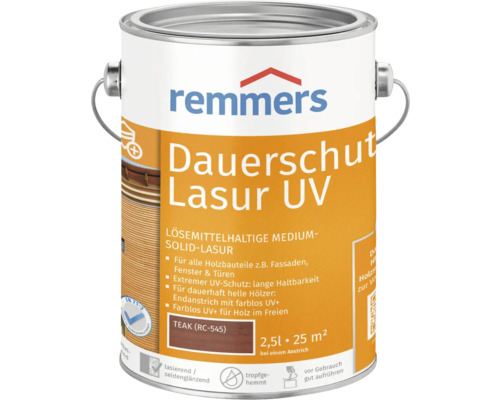 Lasure de protection UV longue durée Remmers teck 2,5 l