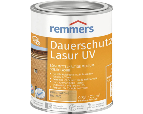 Lasure de protection anti-UV longue durée Remmers pin mélèze 750 ml