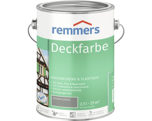 Remmers Deckfarbe Dunkelgrau, 2.5 Liter Dose