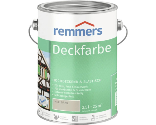 Seau de peinture avec peinture couvrante Remmers pour bois, plâtre et maçonnerie