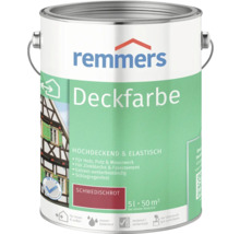 Peinture couvrante Remmers en seau métallique, contenance de 5 litres, convient pour le bois, le plâtre et la maçonnerie