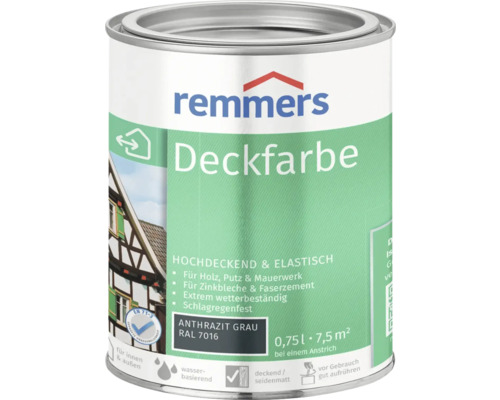 Remmers peinture couvrante gris anthracite, boîte de 0,75 litre