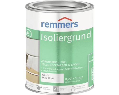 Remmers Isoliergrund, eine Grundierung für helle Deckfarben und Lacke in einem Metalleimer