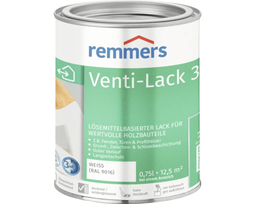 Remmers Venti-Lack 3in1 Lackdose, Weiss RAL 9016, 0.75 Liter