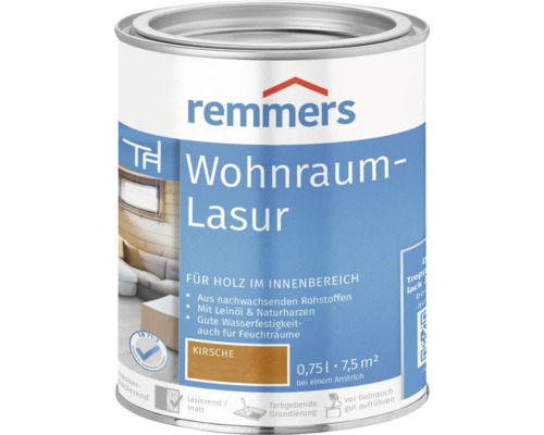 Remmers Wohnraum Lasur Cerise, lasure pour bois intérieur, boîte de 0,75 litre