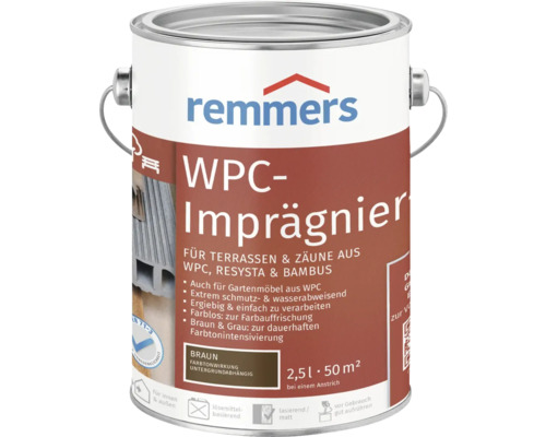 WPC Imprägnierung Imprägnieröl Bambusöl braun 2,5 l Remmers WPC Imprägnierer für Terrassen und Zäune, 2,5 Liter Dose