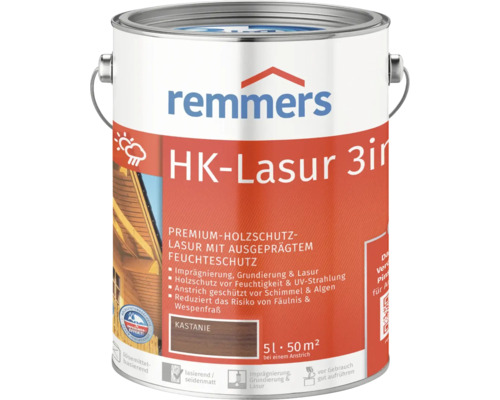 Remmers HK Lasur 3in1 Kastanie, 5 Liter Gebinde