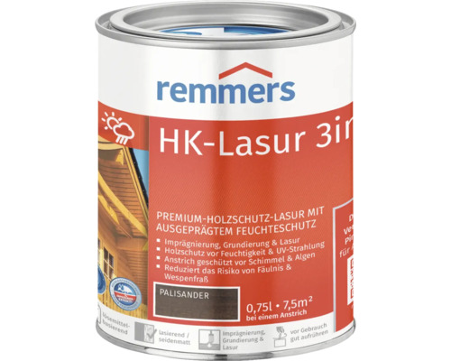 Lasure HK Remmers palissandre 750 ml Remmers HK Lasur 3en1 Coloris palissandre en bidon de 0,75 litre
