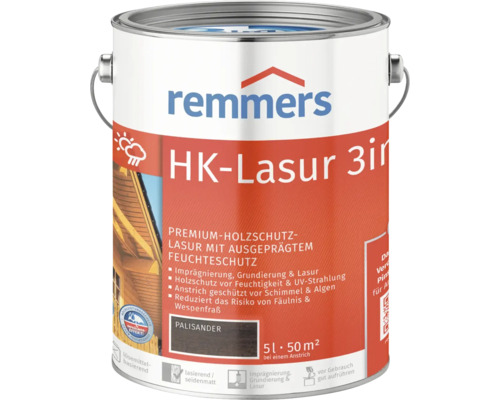 Remmers HK-Lasur 3en1 lasure de protection du bois dans un seau de peinture