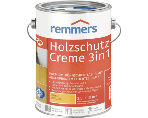 Remmers Holzschutz Creme 3in1 Holzlasur im 2,5 Liter Eimer
