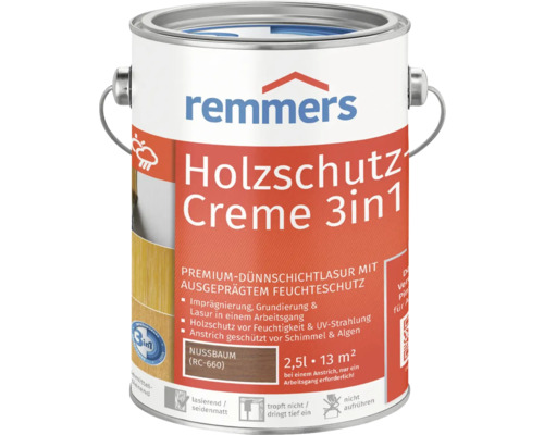 Remmers Holzschutz Creme 3in1 im Metalleimer mit 2,5 Liter Inhalt