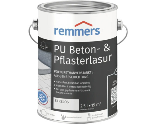 Remmers PU Beton- und Pflasterlasur farblos 2,5 l Dose PU Beton- und Pflasterlasur von Remmers mit 2,5 Liter Inhalt