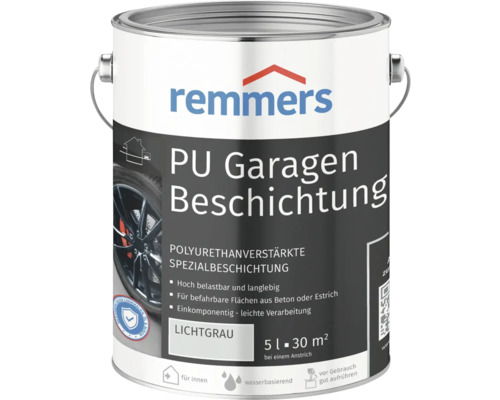 Remmers PU Garagenbeschichtung lichtgrau matt 5 L Remmers PU Garagen Beschichtung, 5 Liter, Lichtgrau
