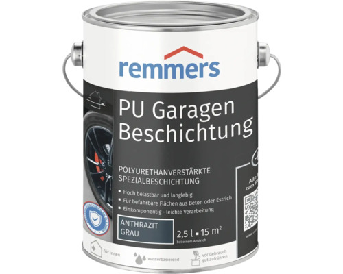 Remmers PU Garagenbeschichtung anthrazitgrau matt 2,5L Remmers PU Garagen Beschichtung, Anthrazit Grau, 2,5 Liter Dose