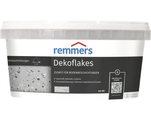 Additif Remmers Dekoflakes pour revêtements de sol dans un seau de 0,5 kilogramme