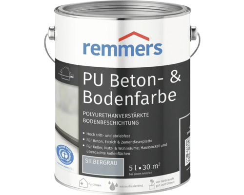 Remmers PU Betonfarbe und Bodenfarbe silbergrau 5 L Remmers PU Beton- und Bodenfarbe im Metalleimer