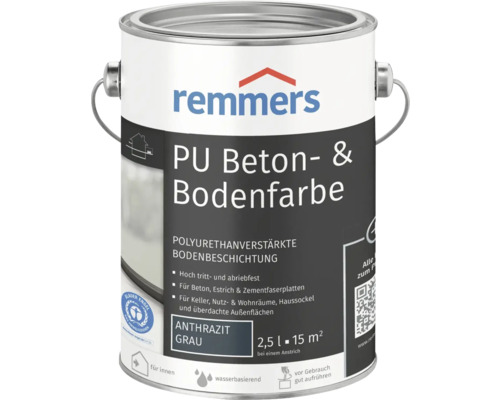 Peinture pour sol et béton Remmers PU anthracite 2,5 l