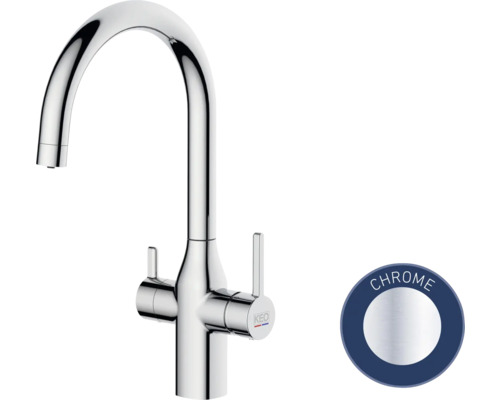 Robinet de cuisine chromé à col de cygne