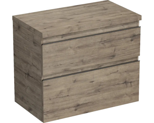 Waschtischunterschrank Jungborn TRENTA BxHxT 76.7x64.6x44.5 cm wellington eiche - Griff schwarz Waschtischunterschrank Jungborn TRENTA BxHxT 76.7x64.6x44.5 cm wellington eiche - Griff schwarz