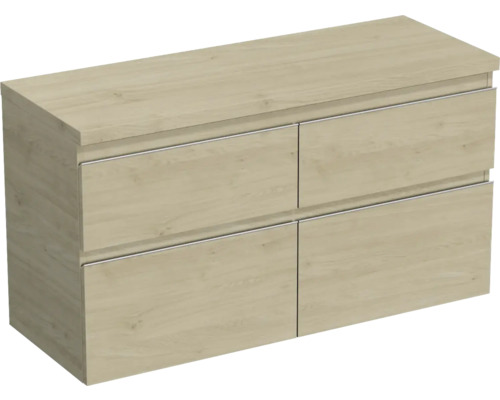 Waschtischunterschrank Jungborn TRENTA BxHxT 116.7x64.6x44.5 cm kendal eiche natur - Griff silber