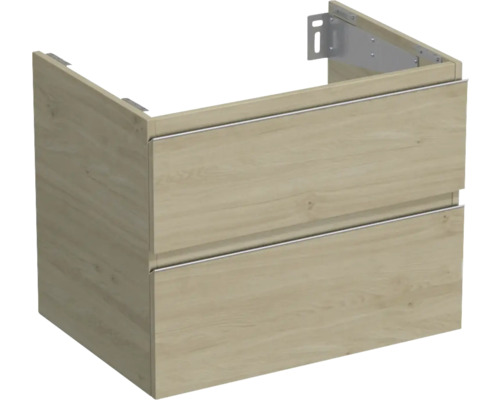 Meuble sous-vasque Jungborn TRENTA lxhxp 70x56x49.8 cm kendal chêne nature - poignée argent