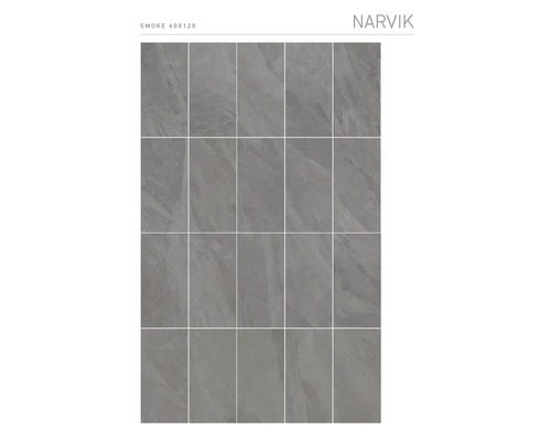Carrelages Narvik Smoke, 60x120 cm, pour mur et sol