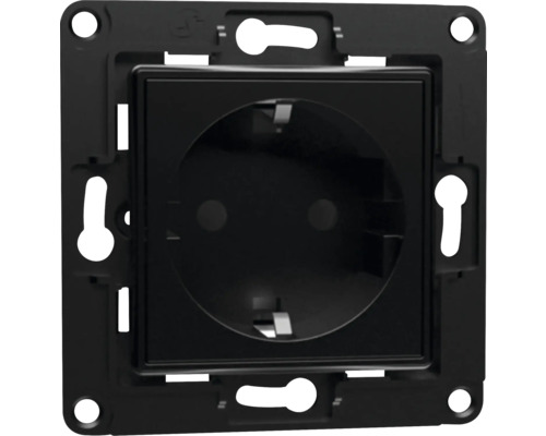 Prise noire avec plaque de montage