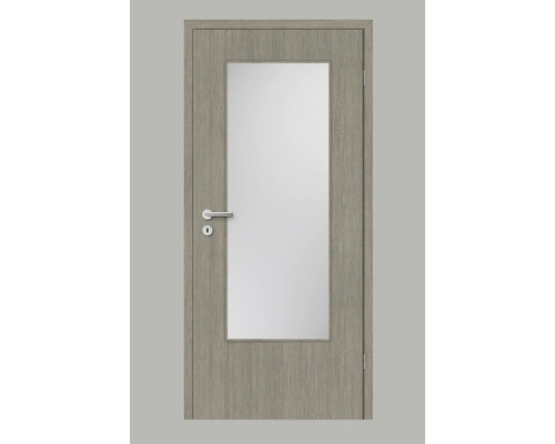 Porte d’intérieur Pertura Yori CPL Masera gris clair droit 98,5x198,5 cm gauche avec découpe G3 (sans vitrage) Porte intérieure avec insert en verre et poignée de porte