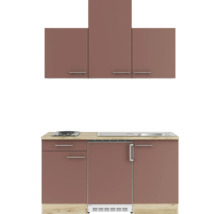 Moderne Küchenzeile mit Spüle, Kochfeld und Hängeschränken