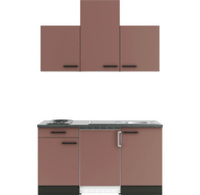 Kompakte Küchenzeile mit Hängeschränken, Spüle und Kochfeld