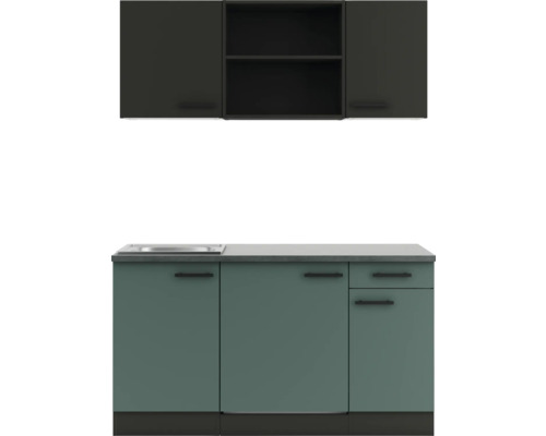 Cuisine moderne avec évier, meubles bas et meubles hauts pour un aménagement de cuisine élégant.