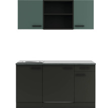 Cuisine équipée avec évier, meubles bas et meubles hauts pour la cuisine