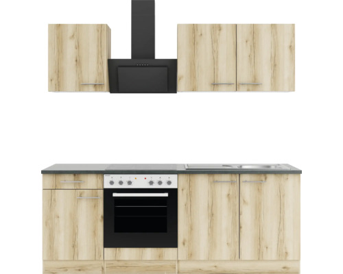 Küchenzeile mit Dunstabzugshaube und Elektroherd