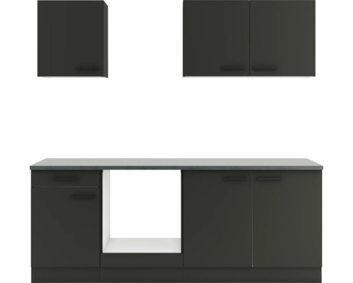 Küchenzeile mit Unter- und Oberschränken