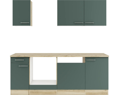 Küchenzeile mit Hängeschränken und Unterschränken